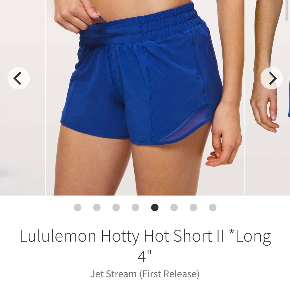 Lululemon Hotty Hot Short II *Long 4” size 6 Blue Jet Stream
